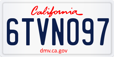 CA license plate 6TVN097
