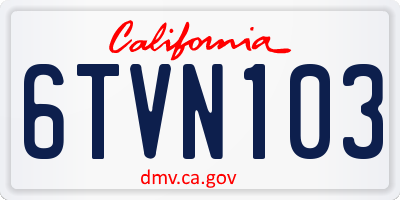 CA license plate 6TVN103