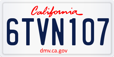 CA license plate 6TVN107