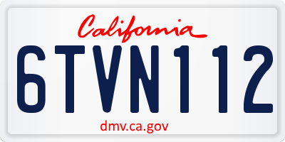 CA license plate 6TVN112