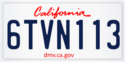 CA license plate 6TVN113