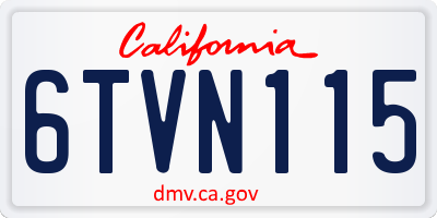 CA license plate 6TVN115