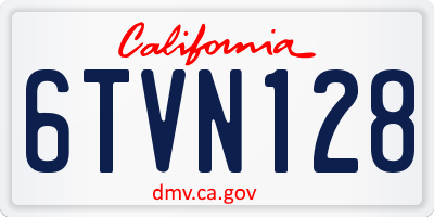 CA license plate 6TVN128