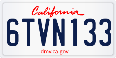 CA license plate 6TVN133