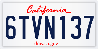CA license plate 6TVN137