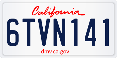 CA license plate 6TVN141