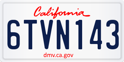CA license plate 6TVN143