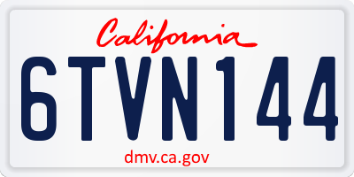 CA license plate 6TVN144