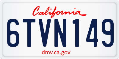 CA license plate 6TVN149