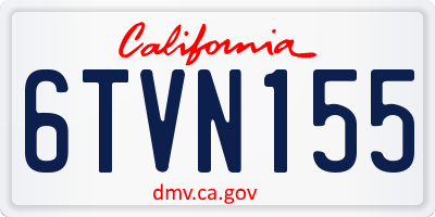 CA license plate 6TVN155