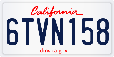 CA license plate 6TVN158