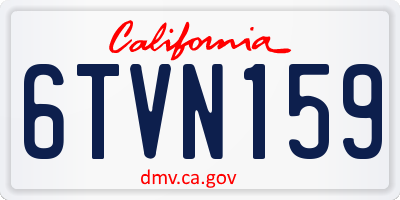 CA license plate 6TVN159
