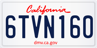 CA license plate 6TVN160