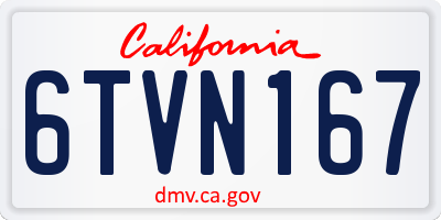 CA license plate 6TVN167