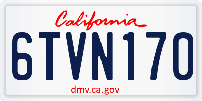 CA license plate 6TVN170