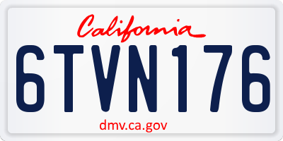 CA license plate 6TVN176