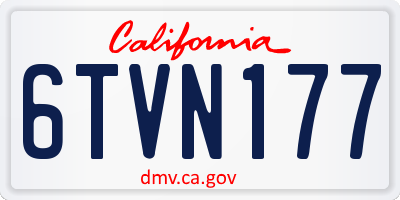 CA license plate 6TVN177