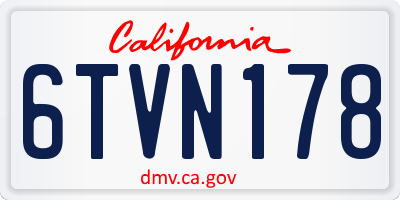 CA license plate 6TVN178