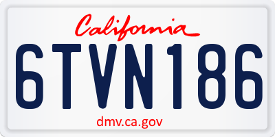 CA license plate 6TVN186