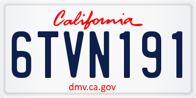 CA license plate 6TVN191
