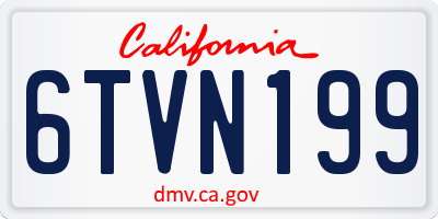 CA license plate 6TVN199
