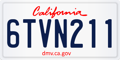 CA license plate 6TVN211