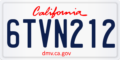 CA license plate 6TVN212