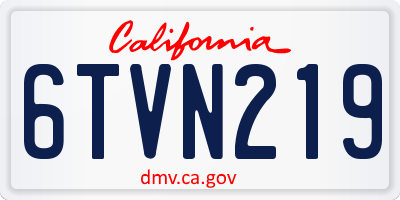 CA license plate 6TVN219