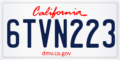 CA license plate 6TVN223