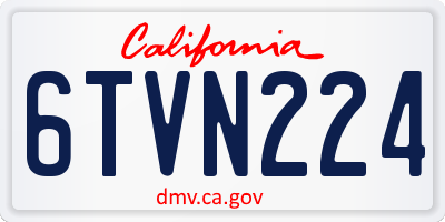 CA license plate 6TVN224