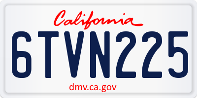 CA license plate 6TVN225