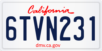 CA license plate 6TVN231