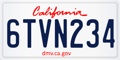 CA license plate 6TVN234