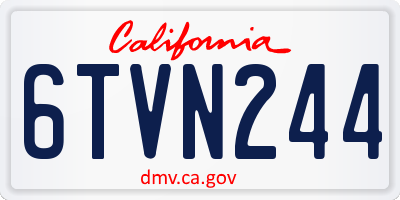 CA license plate 6TVN244