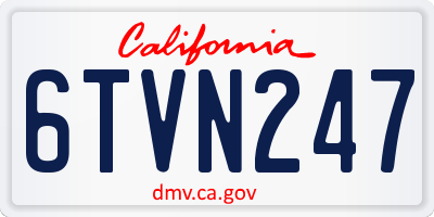 CA license plate 6TVN247