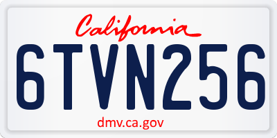 CA license plate 6TVN256