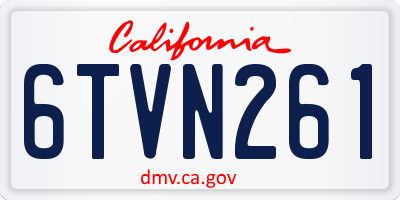 CA license plate 6TVN261