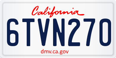 CA license plate 6TVN270