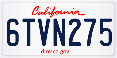 CA license plate 6TVN275