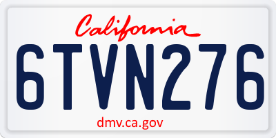 CA license plate 6TVN276