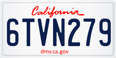 CA license plate 6TVN279