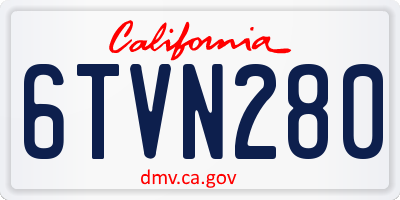 CA license plate 6TVN280