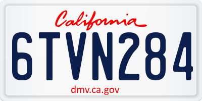 CA license plate 6TVN284