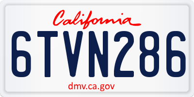 CA license plate 6TVN286