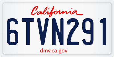CA license plate 6TVN291