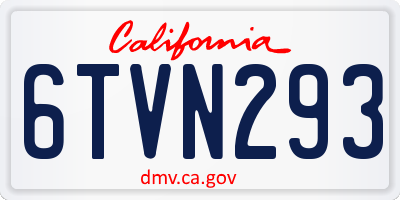 CA license plate 6TVN293