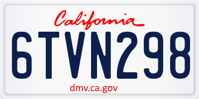 CA license plate 6TVN298