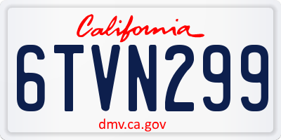 CA license plate 6TVN299