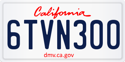 CA license plate 6TVN300