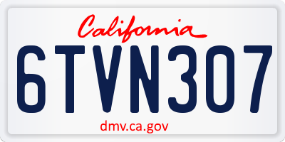 CA license plate 6TVN307